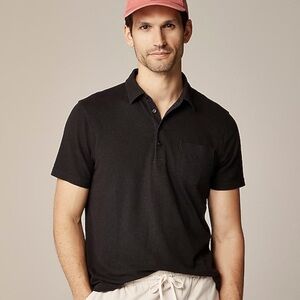 J crew Hemp-organic cotton blend polo shirt black